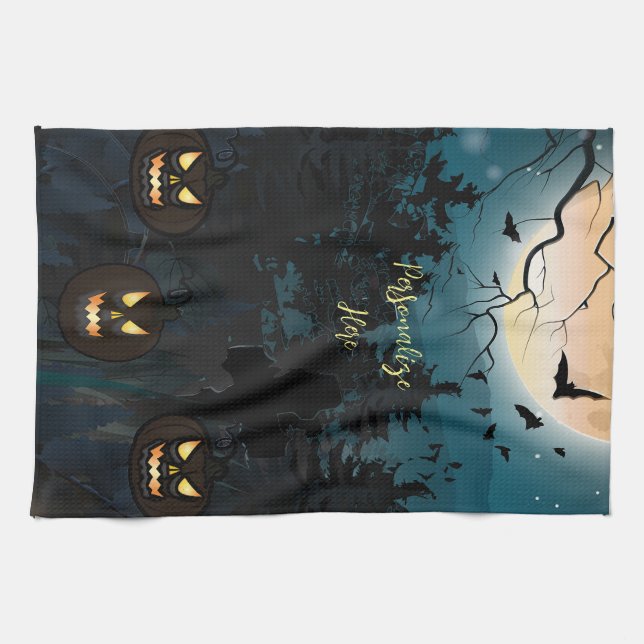 Spooky Halloween Kitchen Towel (Horizontal)