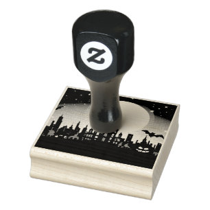 Spooky Halloween Landscape Ink Stamp