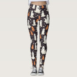 Spooky Halloween Little Ghosts Black Orange White Leggings<br><div class="desc">Prepare yourself for Halloween with these ghostly,  spooky but cute,  Halloween themed leggings. Covered with little orange and white ghosts,  these leggings will bring a little "spirit" to your Halloween style. Created by Simply Farmhouse Press.</div>