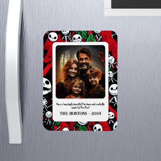 Spooky Halloween Meets Christmas Photo Magnet