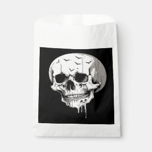 Spooky Halloween Melting Cranium With Bat Imagery  Favour Bag