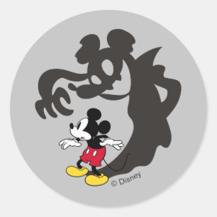 Spooky Halloween Mickey Mouse Classic Round Sticker