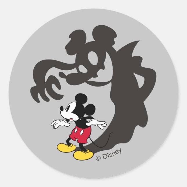 Spooky Halloween Mickey Mouse Classic Round Sticker (Front)