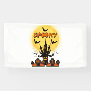 Spooky Halloween Moon 1.6x3 Vinyl Banner