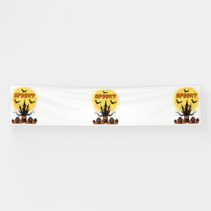 Spooky Halloween Moon 2.5x12 Vinyl Banner