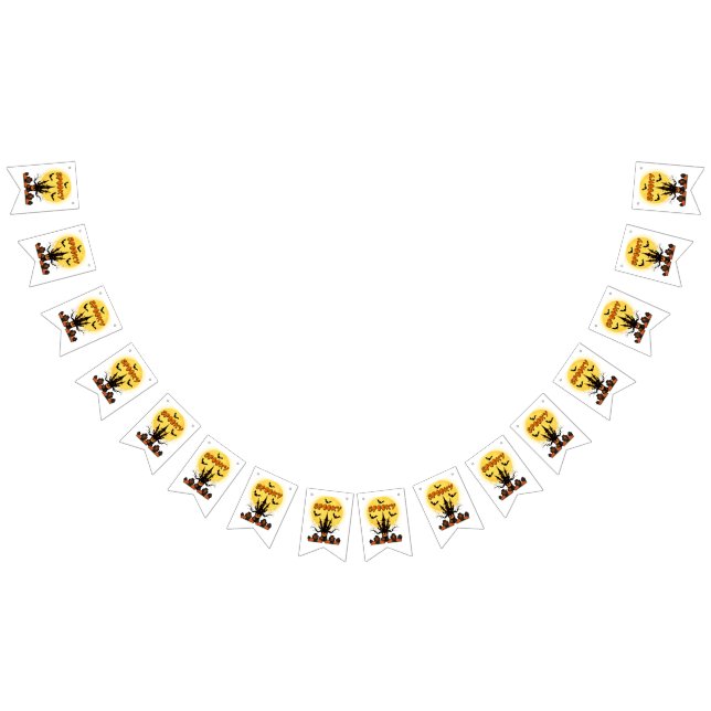 Spooky Halloween Moon Bunting Banner (All)