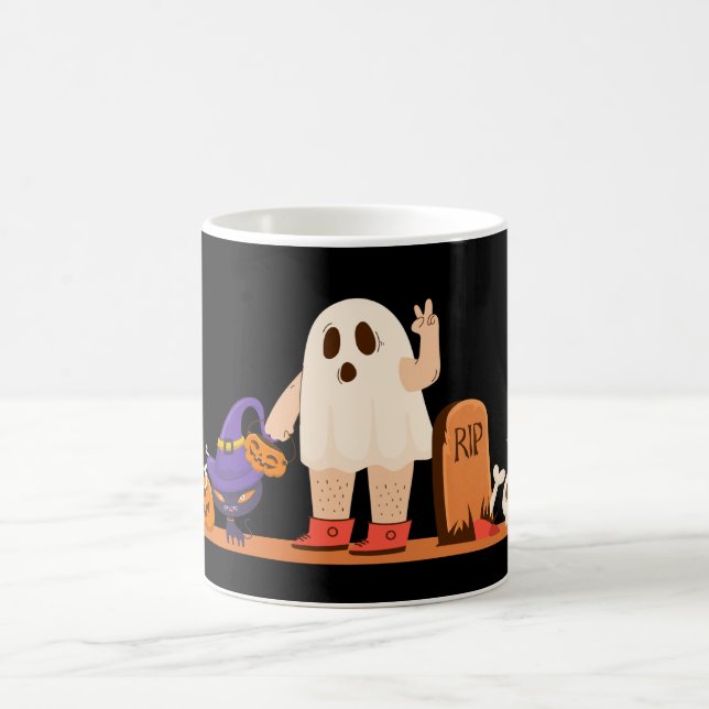 Spooky Halloween Mug – Pumpkin, Ghost & Witch Coff (Center)