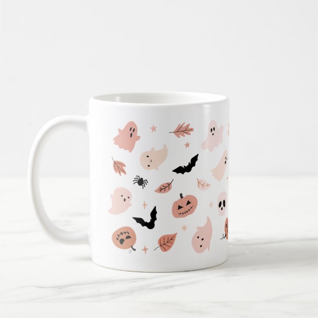 Spooky Halloween Mug – Pumpkin, Ghost & Witch Coff (Left)