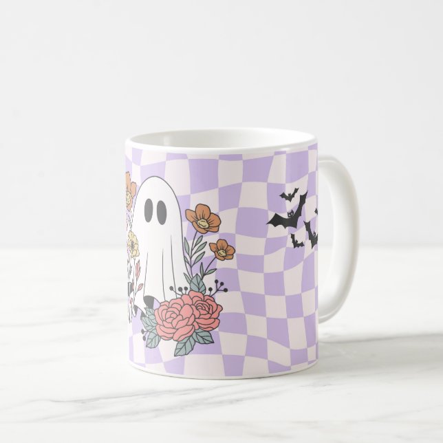 Spooky Halloween Mug – Pumpkin, Ghost & Witch Coff (Front Right)