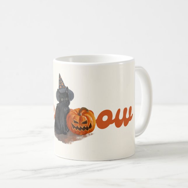 Spooky Halloween Mug – Pumpkin, Ghost & Witch Coff (Front Right)