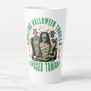 Spooky Halloween Mummy Art for Festive Decor Latte Mug