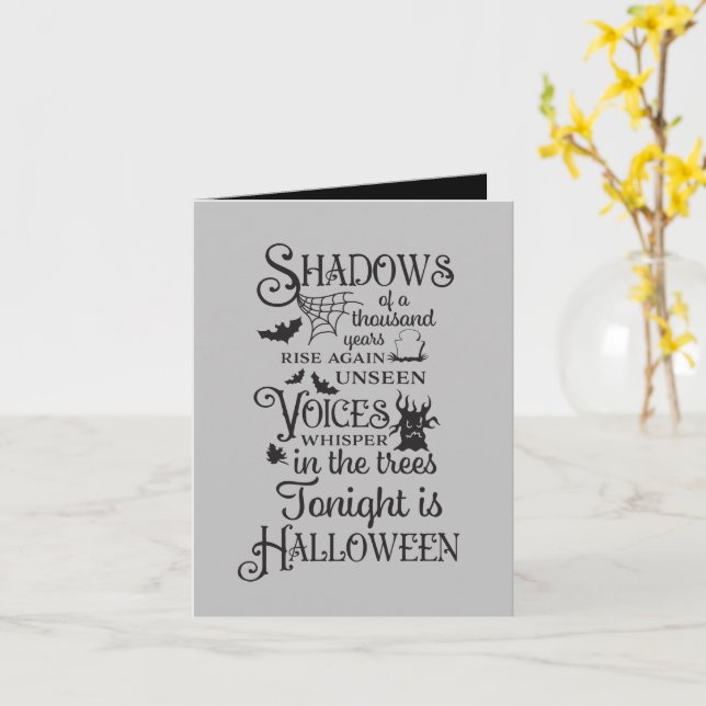 spooky Halloween night add sentiment Card (Yellow Flower)