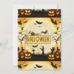 Spooky Halloween Night Haunted Autumn Design Invitation