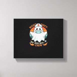 Spooky Halloween Nurse Funny Ghost Costume Boo Boo Canvas Print