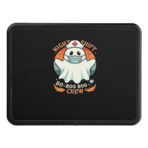 Spooky Halloween Nurse Funny Ghost Costume Boo Boo Trailer Hitch Cover