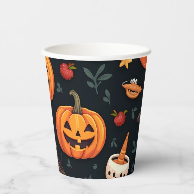 Spooky Halloween Paper Cups - Perfect for Parties! (Front)