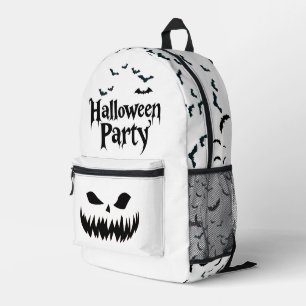 Spooky Halloween Party Bats Monster Face Printed Backpack
