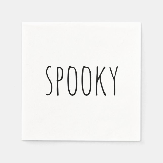 Spooky Halloween Party. Cute Minimalist Typography Napkin (Front)