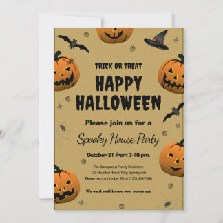 Spooky Halloween Party - Flat Holiday Card