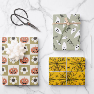Spooky Halloween Party Gift Wrapping Paper Sheet