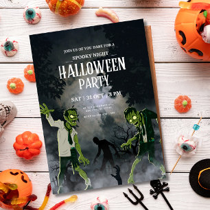 Spooky Halloween Party Horror Night Zombie Theme Invitation