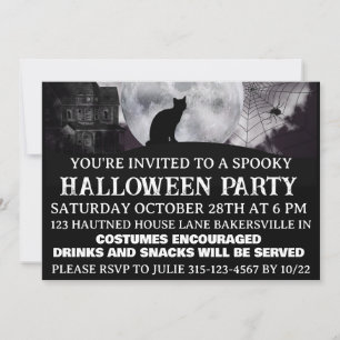Spooky Halloween Party Inivitation Holiday Card