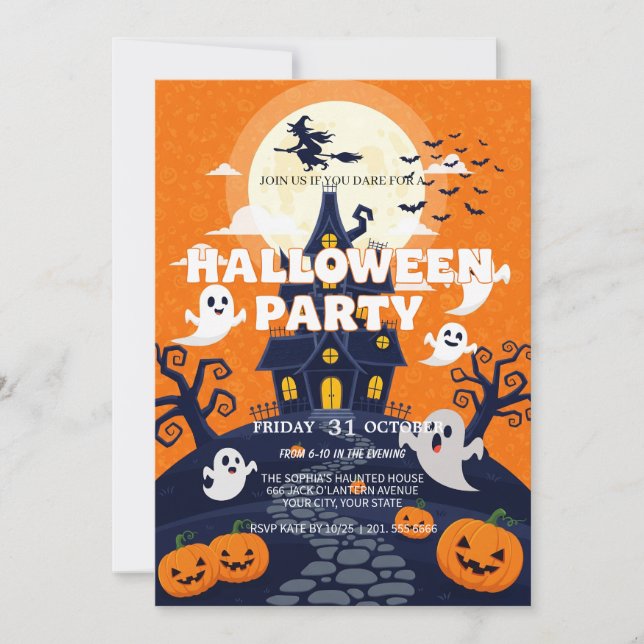 Spooky Halloween Party Invitation (Front)