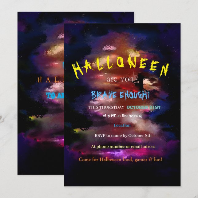 SPOOKY Halloween Party Invitation (Front/Back)