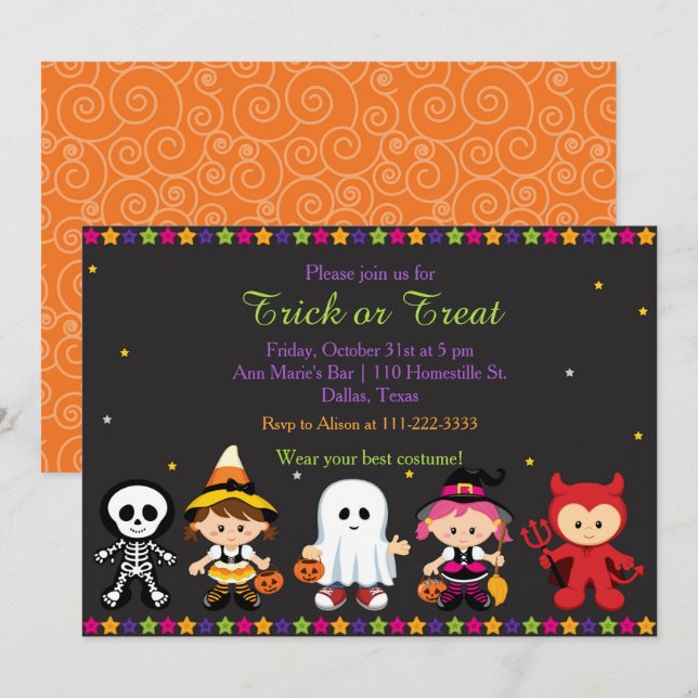 Spooky Halloween Party Invitation (Front/Back)