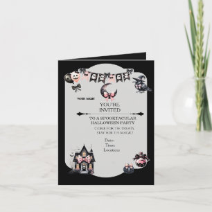 Spooky Halloween Party Invitation Cute Elegant H