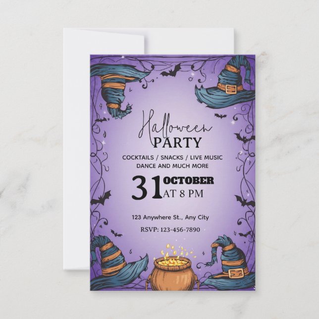 Spooky Halloween Party Invitation – Editable  (Front)