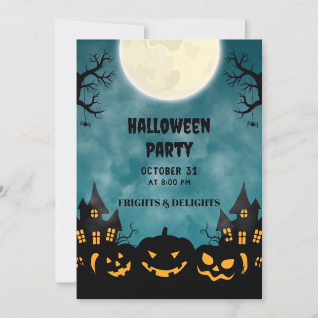 Spooky Halloween Party Invitation Poster (Front)