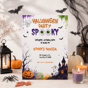 Spooky Halloween Party Kids Monster Fun Invitation
