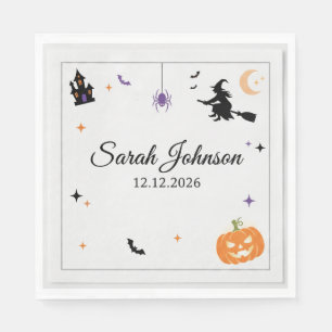Spooky Halloween Party Napkins   3-Ply Cute Ghost 