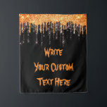 Spooky Halloween Party Photo Booth Backdrop Prop Tapestry<br><div class="desc">orange and black glitter sparkle,  personalized halloween party photo prop,  drip halloween party glitter backdrop,  photo booth banner tapestry prop,  halloween birthday party back drop,  custom fall anniversary party backdrop,  custom halloween party backdrop,  scary adult halloween birthday party,  halloween party back drop background,  black and orange birthday party</div>