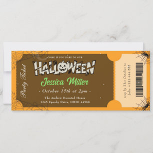 Spooky Halloween Party Ticket Invitation