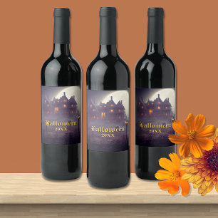 Spooky Halloween Party Wine Label