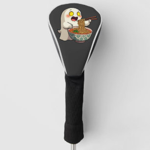 Spooky Halloween Pastel Kawaii Ghost Eating Ramen  Golf Head Cover