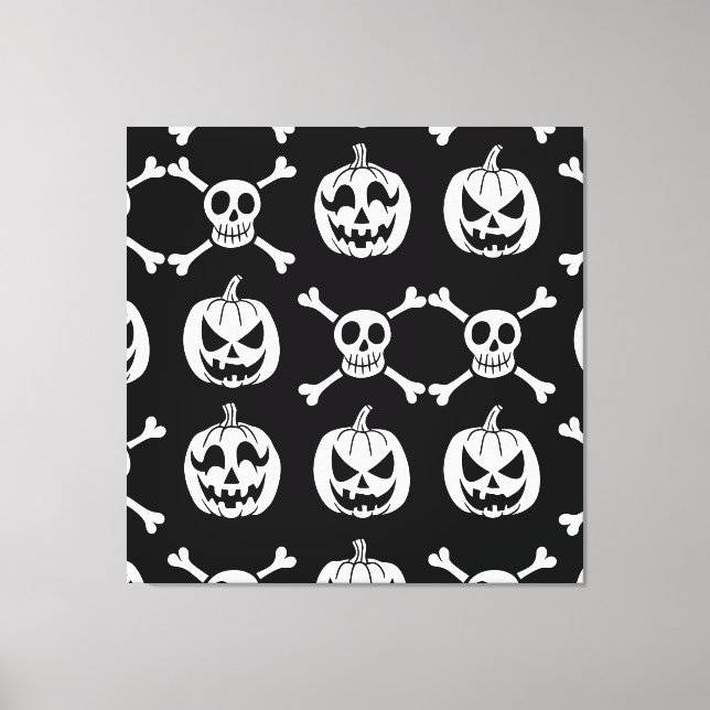 Spooky Halloween Pattern Canvas Print (Front)