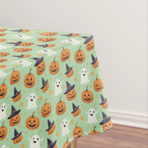 Spooky Halloween Pattern On A Tablecloth