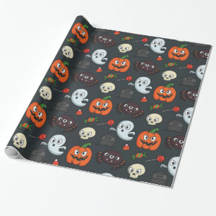 Spooky Halloween Pattern Wrapping Paper