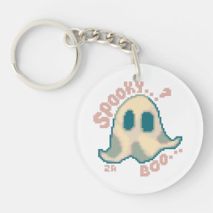 Spooky Halloween pixel art Keychain