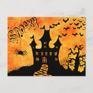 spooky halloween postcard
