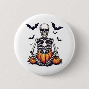 Spooky Halloween Pregnant Skeleton Pregnancy 2 Inch Round Button