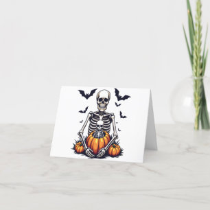 Spooky Halloween Pregnant Skeleton Pregnancy  Announcement