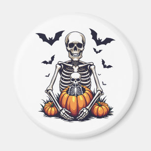 Spooky Halloween Pregnant Skeleton Pregnancy Magnet