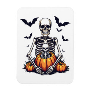 Spooky Halloween Pregnant Skeleton Pregnancy Magnet