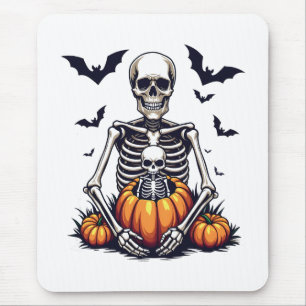 Spooky Halloween Pregnant Skeleton Pregnancy  Mouse Pad