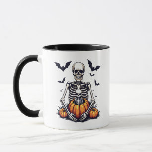 Spooky Halloween Pregnant Skeleton Pregnancy Mug
