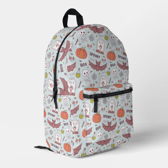 Spooky Halloween Printed Backpack (Back Corner Left)